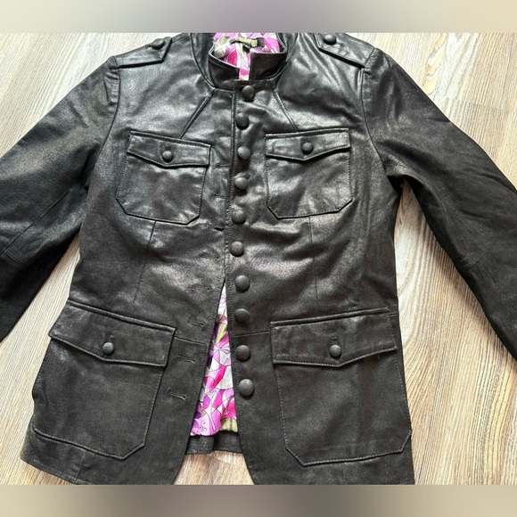 Twiggy London Genuine Suede Military style Jacket y2k 2000s Size S Small - Picture 3 of 9